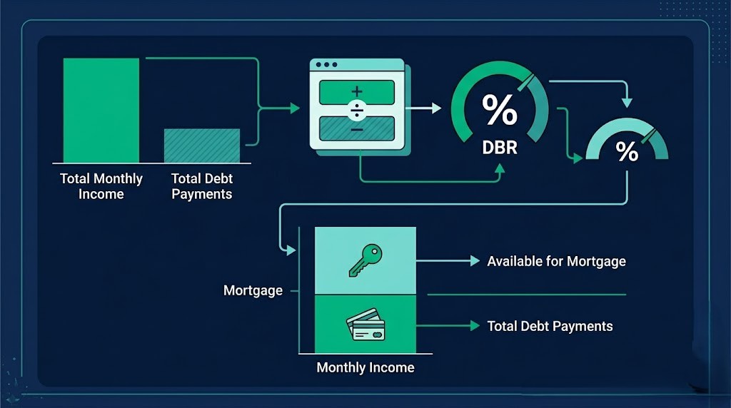 UAE mortgage debt burden ratio DBR calculation CBUAE 50 percent rule explained 2026