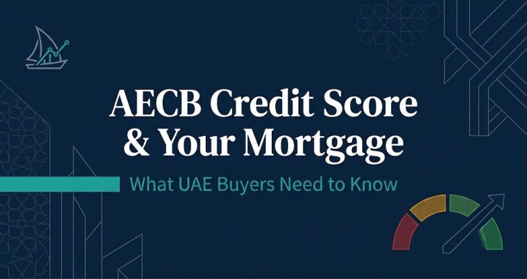 AECB credit score range from 300 to 900 showing score bands for UAE mortgage approval