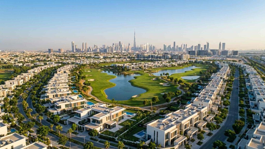 Dubai Hills Estate villas and golf course community in Dubai